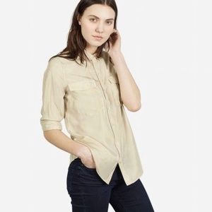 Everlane Silk Habotai Button Down - Ecru